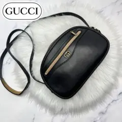 GUCCI グッチ　ビンテージ　黒　レザーバッグ　ショルダーのサムネイル