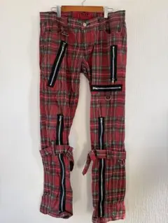 TRIPP nyc レッドチェック ボンテージパンツ サイズ9のサムネイル