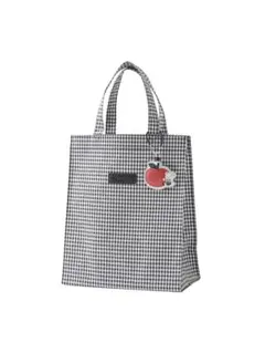 【新品】ファミリア ギンガムチェック トートバッグ 白黒 大サイズ