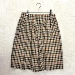 ダックスロンドン/69-94/ベージュ/チェック/ハーフパンツ/薄手/キュロット