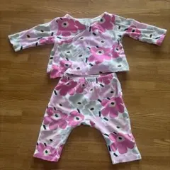 marimekko 花柄上下セット 68/6M