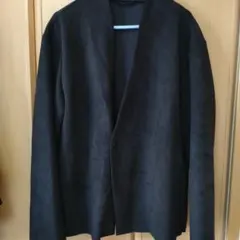 美品 ZARA ブラック ノーカラージャケット MEK38