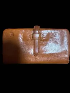 美品✨クレドラン CLEDRAN 長財布 本革 キャメル レザー 希少ロゴ