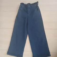 ブルーデニムワイドパンツ　150