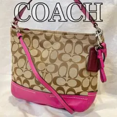 美品　COACH 2Way ショルダーバッグ ハンドバッグ シグネチャー　ピンク