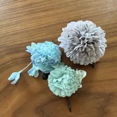 花モチーフ髪飾り 3個セット