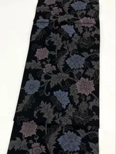 木原織物 袋帯 正絹 六通 黒地 D957