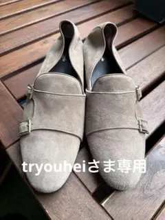 未使用品　Ferrante フェランテ スエード ダブルモンク スリッポンのサムネイル