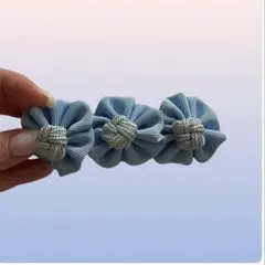 vintageヴィンテージ昭和レトロアンティーク花フラワー髪留めバレッタ水色
