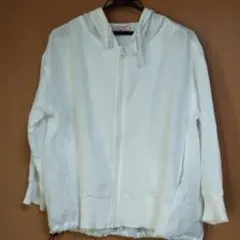 リネン　フード次前開きパーカー