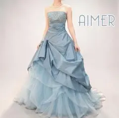 Aimer★カラードレスグレー★チュールスワロフスキー ビジュークリスタル Aimer☆カラードレスグレー☆チュールスワロフスキー ビジュー