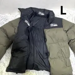 FIRST DOWN リバーシブル ダウンジャケット オリーブ×ブラック L