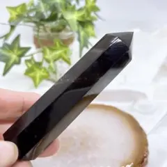【天然石】モリオン（黒水晶）ポイント◆タワー◆六角柱 P585