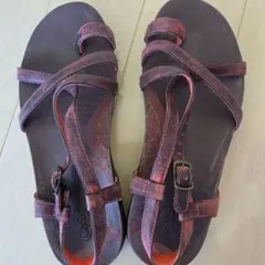 Chaco レディース レザーサンダル ブラウンのサムネイル
