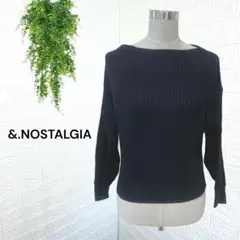 4578 【&.NOSTALGIA】ブラック リブ編み 長袖ニット M〜L