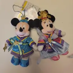 【ディズニー】七夕2012ミッキー★ミニー【ぬいぐるみバッジ】