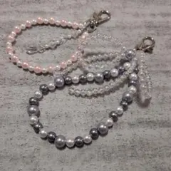 ハンドメイド ビーズストラップ 2点セット