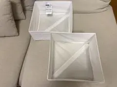IKEAスクッブ　ホワイト収納ボックス2個セット