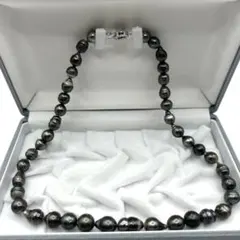 【美品 最高級】 黒蝶真珠 大珠 約9.0~10.0mm 本真珠 ネックレスのサムネイル
