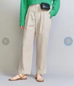 BEAUTY&YOUTH ツータックバックゴム テーパードパンツ