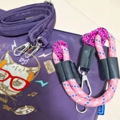 新品 ショルダー　猫　パープル　　スマホショルダー　ポーチ　刺繍　軽量　紫　ネコ