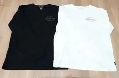 BILLABONGビラボン ロンT 2枚セット 白 黒 メンズ M 長袖Tシャツ