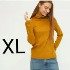 UNIQLO ヒートテックタートルネック XL イエロー　wool混