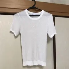ZARA メッシュ ホワイト Tシャツ EUR M