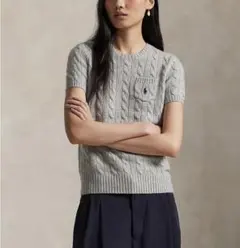 現行✨ポロラルフローレン ケーブル ウールカシミヤ ショートスリーブ セーター