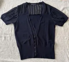 【美品】AK Anne Klein ネイビー カーディガン Mのサムネイル