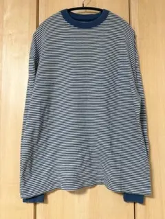 Steven Alan BOLD FIT ボーダー長袖Tシャツ S ブルーのサムネイル