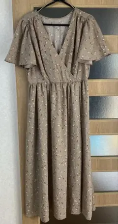 GU 花柄 半袖 ロングワンピース　Lサイズ