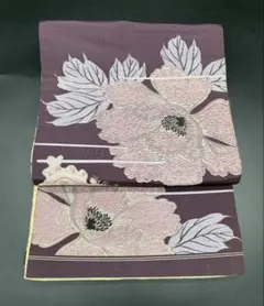 高級　正絹　洒落帯　名古屋帯　アンティーク　大正ロマン　花柄　蝶　326