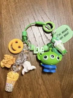 じゃらじゃらキーホルダートイストーリー　エイリアン&ポップコーン&スマイルポテト