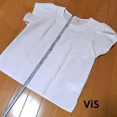 セール！ViS ホワイト 半袖 ブラウス　美品のサムネイル