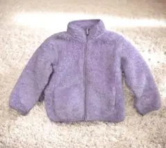 薄紫色　ふわふわフルジッパージャケット