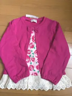 ミアリーメール 綿100% 重ね着風トレーナー ピンク　新品　110サイズ