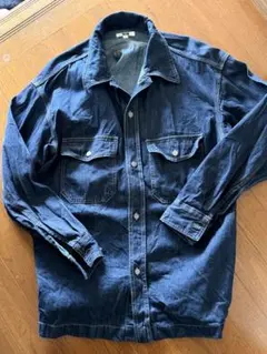 極美品】Uniqlo U ユニクロユー デニムワークジャケット L 濃紺 洗濯済