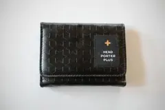 HEAD PORTER PLUS ブラック 三つ折り財布