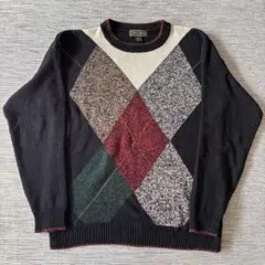 90s CROFT & BARROW 100%シルクニット メンズ XL 古着