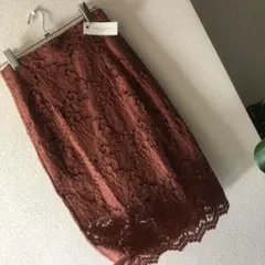 新品未使用★大花柄ケミカルレースタイトスカート