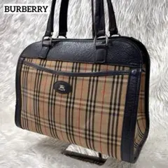 バーバリー ハンドバッグ トートバッグ ノバチェック柄 キャンバス