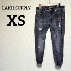 一点物✨LAKH SUPPLY【XS】デニムジョガーパンツ ダメージ加工