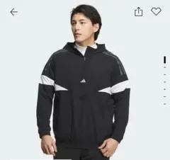 adidasハーフジップ長袖フーディー ゴルフ サイズM