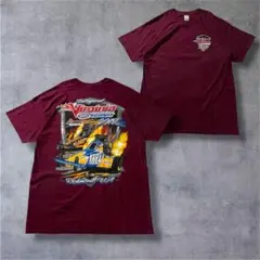 古着NHRAドラッグレースTシャツ両面プリント GILDAN製バーガンディのサムネイル