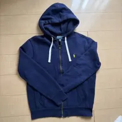 ラルフローレン★90s 刺繍ロゴ 肉厚 フード裏サーマル パーカー 紺 M