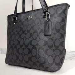 ✨超美品✨COACHコーチ トートバッグ シグネチャーブラック　F58294