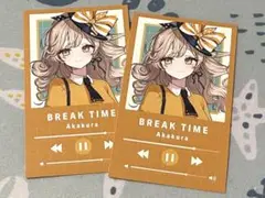 イラストカード　レコード　赤倉個展　BREAK TIME　※1点