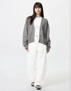 スムースコットンVネックショートカーディガン