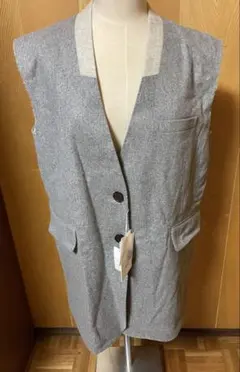 【新品未使用】ヤマダヤスコットクラブ系列OWILロングベストウールジレ日本製